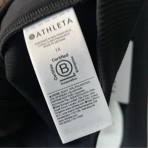 Athleta Salutation Ribbed Jacket III Black Full Zip Plus Size 1X NWT - Picture 9 of 10